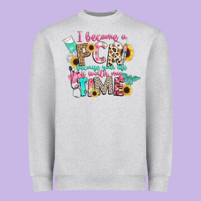 I Became A Cna Because Your Life Is Worth My Time Heavyweight Sweatshirt Designed By Cowgirlartshop