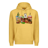 Antique Gold Christmas coffee cups with White Shepherd Premium Hoodie - RanaPortraitStore