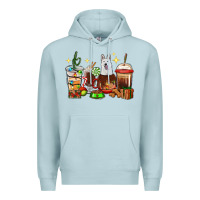 Blue Mist Christmas coffee cups with White Shepherd Premium Hoodie - RanaPortraitStore