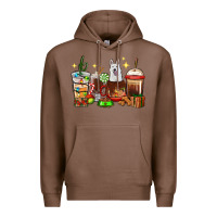 Chestnut Christmas coffee cups with White Shepherd Premium Hoodie - RanaPortraitStore