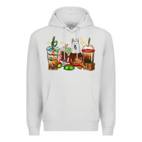 Dove Grey Christmas coffee cups with White Shepherd Premium Hoodie - RanaPortraitStore