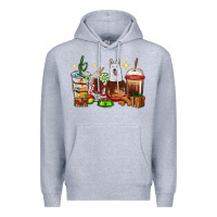 Heather Grey Christmas coffee cups with White Shepherd Premium Hoodie - RanaPortraitStore