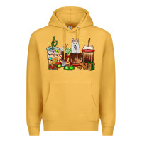 Mustard Christmas coffee cups with White Shepherd Premium Hoodie - RanaPortraitStore