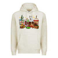 Oatmeal Heather Christmas coffee cups with White Shepherd Premium Hoodie - RanaPortraitStore