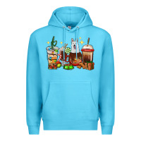 Ocean Blue Christmas coffee cups with White Shepherd Premium Hoodie - RanaPortraitStore