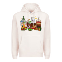 Pale Pink Christmas coffee cups with White Shepherd Premium Hoodie - RanaPortraitStore