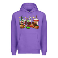 Purple Christmas coffee cups with White Shepherd Premium Hoodie - RanaPortraitStore