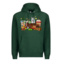 Sports Green Christmas coffee cups with White Shepherd Premium Hoodie - RanaPortraitStore