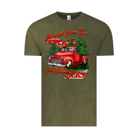 Vintage Olive home for the holidays michigan Vintage Tee - BarkalooDesign