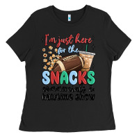 Black im just here for the snacks commercials and  halftime show Ladies Tee - MaliasSmallBusiness