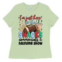 Matcha im just here for the snacks commercials and  halftime show Ladies Tee - MaliasSmallBusiness