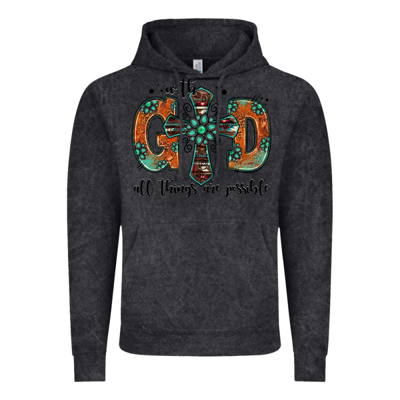 With God All Things Are Possible Gemstone Cross Vintage Hoodie by Jasminsmagicworld | Teevron