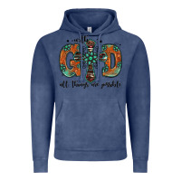 Vintage Denim with god all things are possible gemstone cross Vintage Hoodie - Jasminsmagicworld