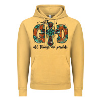 Vintage Mustard with god all things are possible gemstone cross Vintage Hoodie - Jasminsmagicworld