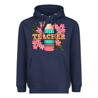 Navy teacher floral pencil Heavyweight Hoodie - BundleAndBundleShop