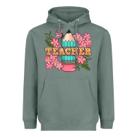 Sage teacher floral pencil Heavyweight Hoodie - BundleAndBundleShop
