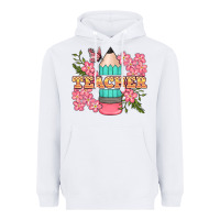 White teacher floral pencil Heavyweight Hoodie - BundleAndBundleShop