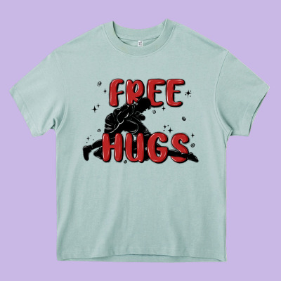 Free Hugs Heavy Core Tee Designed By Maliassmallbusiness