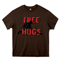 Chocolate Brown free hugs Heavy Core Tee - MaliasSmallBusiness