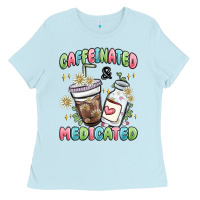 Baby Blue caffeinated and medicated Ladies Tee - MaliasSmallBusiness