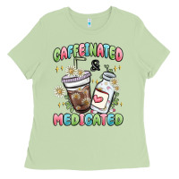 Matcha caffeinated and medicated Ladies Tee - MaliasSmallBusiness