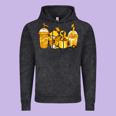 Childhood Cancer Coffee Vintage Hoodie Designed By Jasminsmagicworld