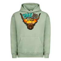 Pigment Oil Green take no bull Urban Hoodie - RacoonDesign