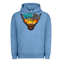 Pigment Pebble Blue take no bull Urban Hoodie - RacoonDesign