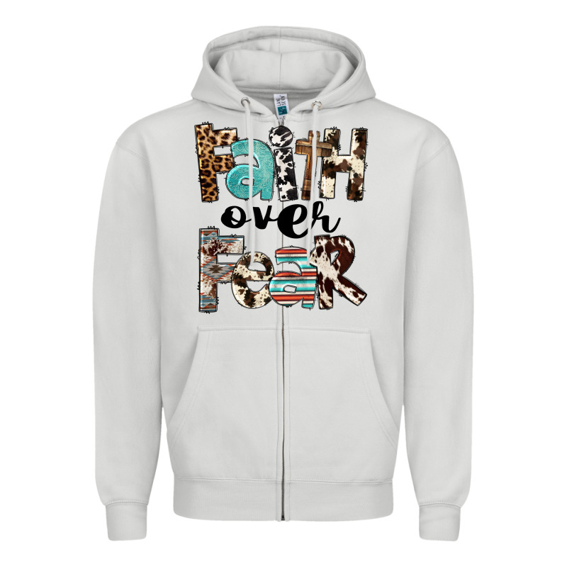 Western Faith Over Fear Zipper Hoodie by FaDigitalArtStudio | Teevron