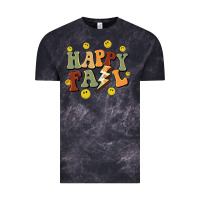 Cloud Black happy fall smiley face Vintage Tee - BarkalooDesign