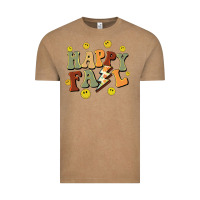 Vintage Coffee happy fall smiley face Vintage Tee - BarkalooDesign