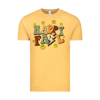 Vintage Mustard happy fall smiley face Vintage Tee - BarkalooDesign