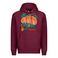 Burgundy Give Thanks Premium Hoodie - FaDigitalArtStudio