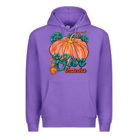 Purple Give Thanks Premium Hoodie - FaDigitalArtStudio