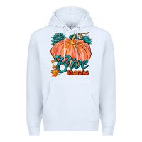 White Give Thanks Premium Hoodie - FaDigitalArtStudio