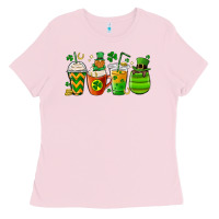 Bubblegum Pink st. patricks day coffee cups Ladies Tee - MaliasSmallBusiness