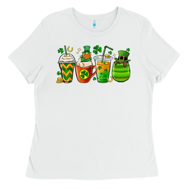 St. Patricks Day Coffee Cups Ladies Tee by MaliasSmallBusiness | Teevron