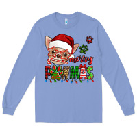 Colony Blue merry pawmas christmas chihuahua Long Sleeve Tee - Jasminsmagicworld