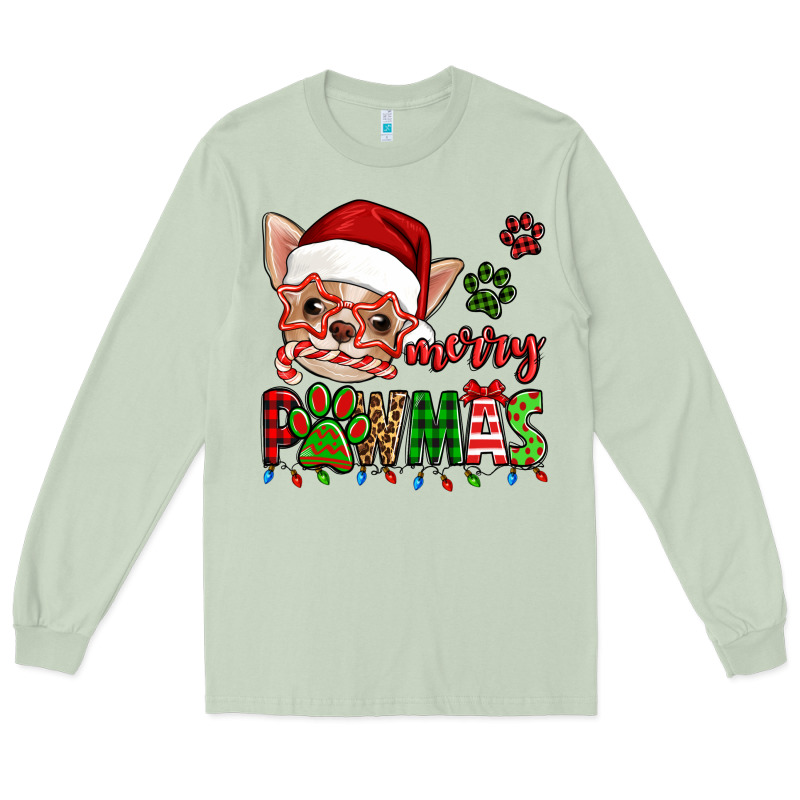 Merry Pawmas Christmas Chihuahua Long Sleeve Tee by Jasminsmagicworld | Teevron