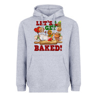 Heather Grey let's get baked Heavyweight Hoodie - FaDigitalArtStudio