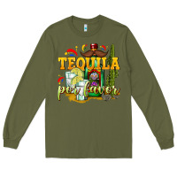 Army Green Tequila Por Favor Long Sleeve Tee - texasbilliewilder