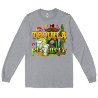 Heather Grey Tequila Por Favor Long Sleeve Tee - texasbilliewilder