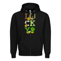 Black St. Patrick's Western lucky Zipper Hoodie - OliviaCreatesArt