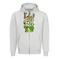 Dove Grey St. Patrick's Western lucky Zipper Hoodie - OliviaCreatesArt