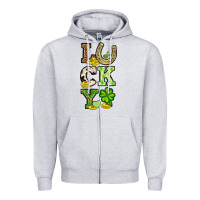 Heather Grey St. Patrick's Western lucky Zipper Hoodie - OliviaCreatesArt