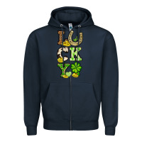 Navy St. Patrick's Western lucky Zipper Hoodie - OliviaCreatesArt