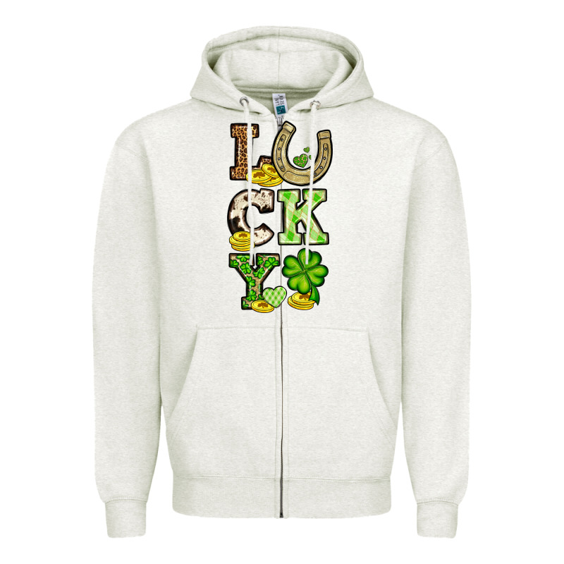 St. Patrick's Western Lucky Zipper Hoodie by OliviaCreatesArt | Teevron