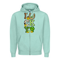 Seafoam St. Patrick's Western lucky Zipper Hoodie - OliviaCreatesArt