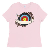 Bubblegum Pink custom name archery Ladies Tee - MaliasSmallBusiness