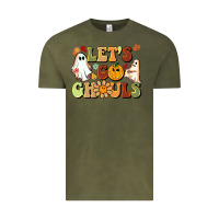 Vintage Olive halloween lets go ghouls Vintage Tee - BarkalooDesign